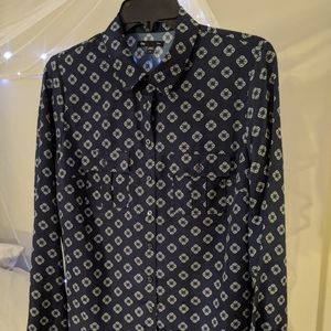 GAP Button Down Navy Blue Collared Blouse